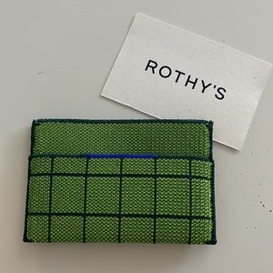 Rothy’s Slim Card Case in Leaf Green Windowpane